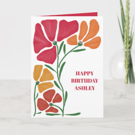 Cartão Bright Nouveau Floral Mulher Feliz Aniversário