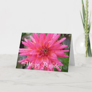 Cartão Bright Pink Dahlia Birthday Card