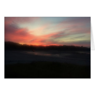 Cartão Bright Red Sunrise Early Morn no Oceano