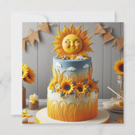 CARTÃO BRIGHT SUN & SFLOWERS DECORRERAM BOLO DE ANIVERSÁR