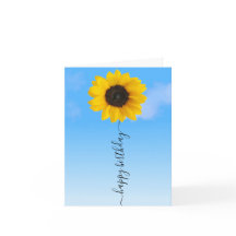 Bright Sunflower e Blue Skies Saudação de Aniversá