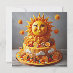 CARTÃO BRIGHT & SUNNY SUN THEMED DECORED BIRTHDAY CAKE