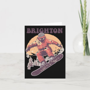 Cartão Brighton Utah Retro Snowboard