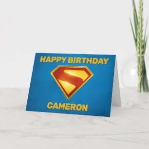 Cartão Brilhante da blindagem S do Ouro Superman