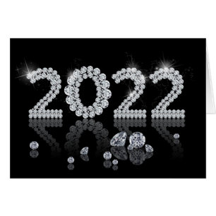 Cartão Brilhante Diamantes Luxo Ano Novo 2022