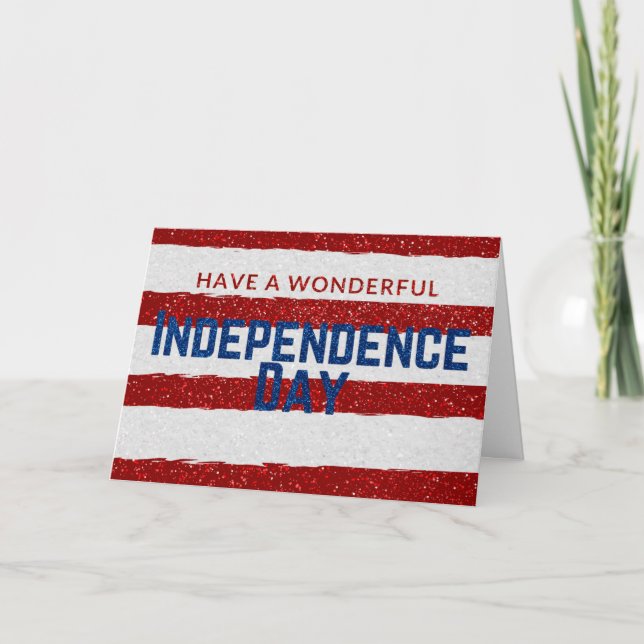 Cartão Brilhante do Dia da Independência (Frente)