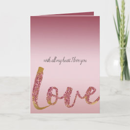Cartão Brilhante Ombro Rosa Brilhante Dourado Amor Vermel