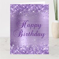 Brilhante Roxo Claro Folha Grande Feliz Aniversári