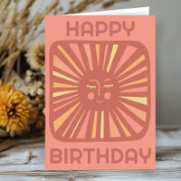 Brilho alegre Sol FELIZ ANIVERSÁRIO Personalizado