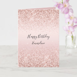 Cartão Brilho Brilhante Brilhante Ombre Rosa