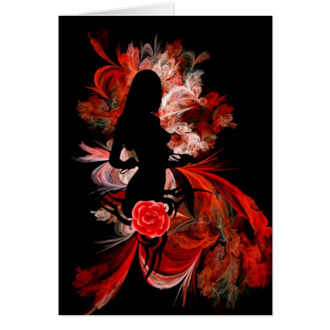 Cartão Brincadeira adulta romântica em vermelho (Frente)