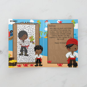 Cartão Brincadeira, Black Boy Pirate. Você é um Aniversár