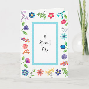 Cartão Brincadeira Branca Floral Berries Aniversário Sau