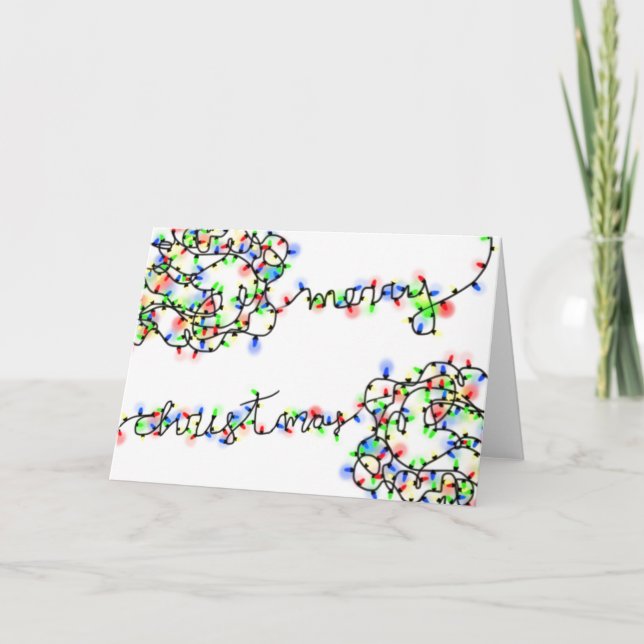 Cartão Brincadeira de Natal Luzes "Feliz Natal" (Frente)