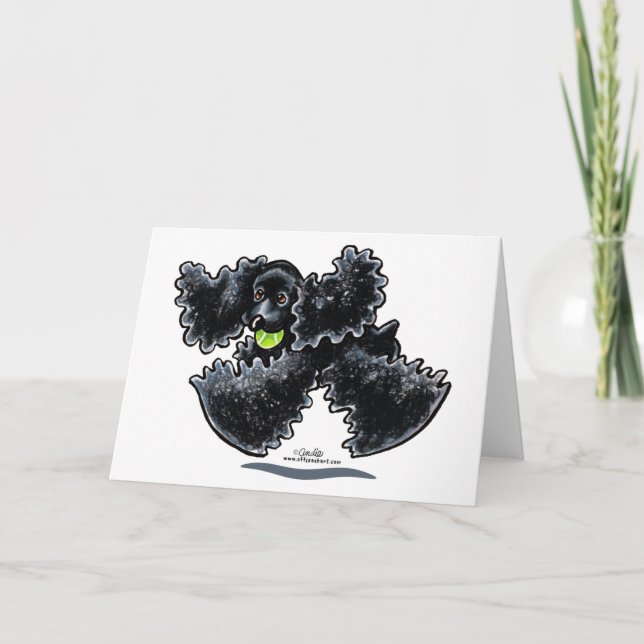 Cartão Brincadeira do Cocker Negro (Frente)