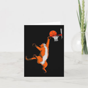 Cartão Brincadeira Jogando Bysketbyll Esporte Cat Bysketb