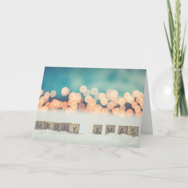 Cartão Brincadeiras de Azulejos de Palavras e Jogos (Frente)