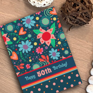 Cartão Brincadeiras Florais Brancas da Era Personalizada 