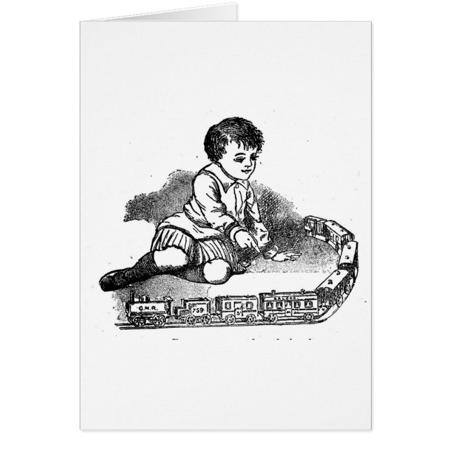 Cartão Brincando Com O Comboio (Frente)