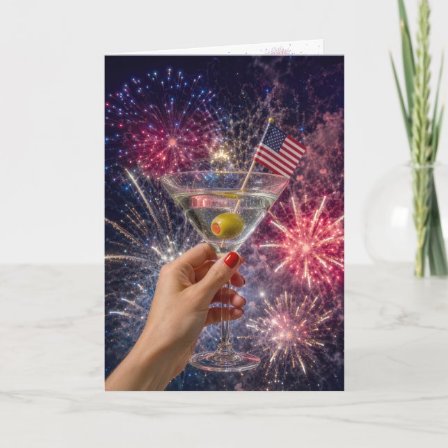 Cartão Brinde de Martini de 4 de Julho (Frente)