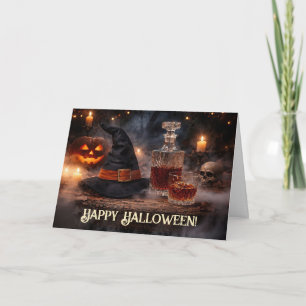 Cartão Brindes Engraçados de Uísque de Halloween