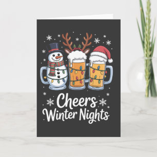 Cartão Brindes Noites de Inverno Cervejas Boneco de Neve 