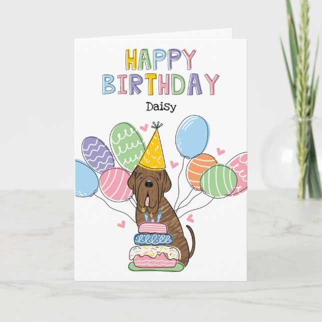 Cartão Brindle Neapolitan Mastiff Birthday (Frente)
