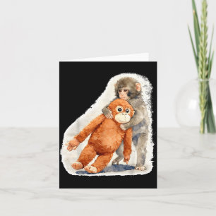 Cartão Brinquedo de pelúcia de macaco orangotango bebê fo