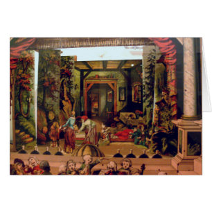 Cartão Brinquedo do teatro com cenas