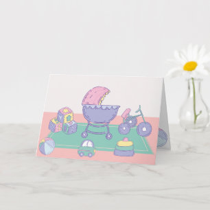 Cartão Brinquedos de Bebê, cor pastel