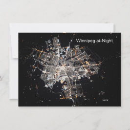 Cartão Britght Lights Winnipeg à noite, NASA Foto ISS