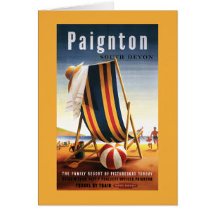Cartão British Railways Beach Cadeira e Ball Poster