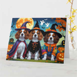 Cartão Brittany Spaniel Dogs Pumpkin Halloween Engraçado