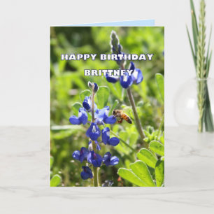 Cartão Brittney Texas Bluebonnet Parabéns