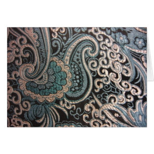 Cartão Brocade Blue & Silver Paisley