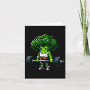 Cartão Broccoli Elevação de Peso Gym Vegan Tee Powe