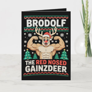 Cartão Brodolf Nariz Vermelho Gainzdeer Rena de Natal Aca