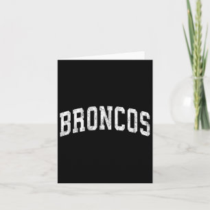 Cartão Broncos Mascot Vintage Athletic Nome Design