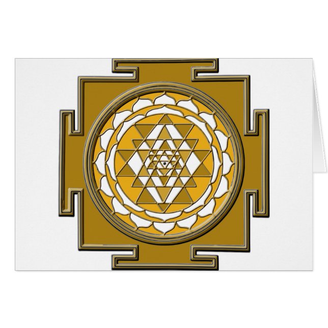 Cartão Bronze de Sri Yantra (Frente Horizontal)