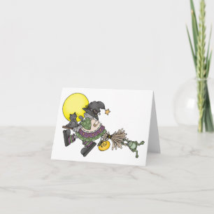 Cartão Broom Ride - Halloween Card