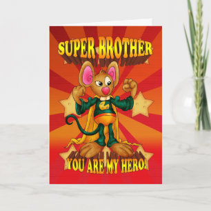 Cartão Brother Birthday Card - Super Brother Mouse Card -