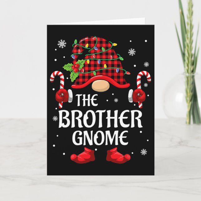 Cartão Brother Gnome Matching Christmas Pjs For Family  (Frente)