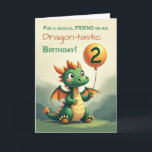 Cartão Brother segundo aniversário Cute Dragon Segurando<br><div class="desc">Para o seu irmãozinho fazer dois anos,  este design de dragão caprichoso traz animação de aniversário com um balão,  cores de livraria macia e muito divertido. Uma maneira doce de dizer o quanto ele significa para você no seu dia especial.</div>
