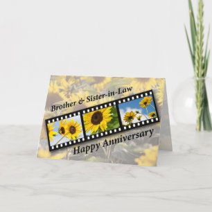 Cartão Brother & Sister-in-Law, Anniversary Sunflower Fil