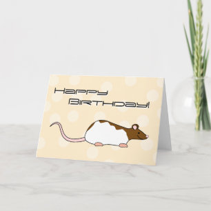 Cartão Brown and White Hooded Pet Rat. Birthday