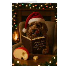 Cartão Brown Cockerpoo 'Cheese Tax' Christmas card