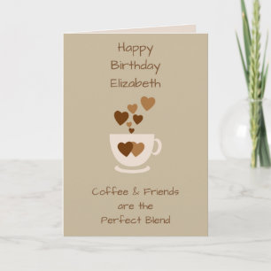 Cartão Brown Coffee & Friends Birthday greeting