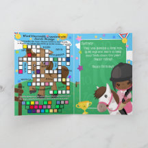 Brown Girls Equestrian Mensagem Secreta Aniversári