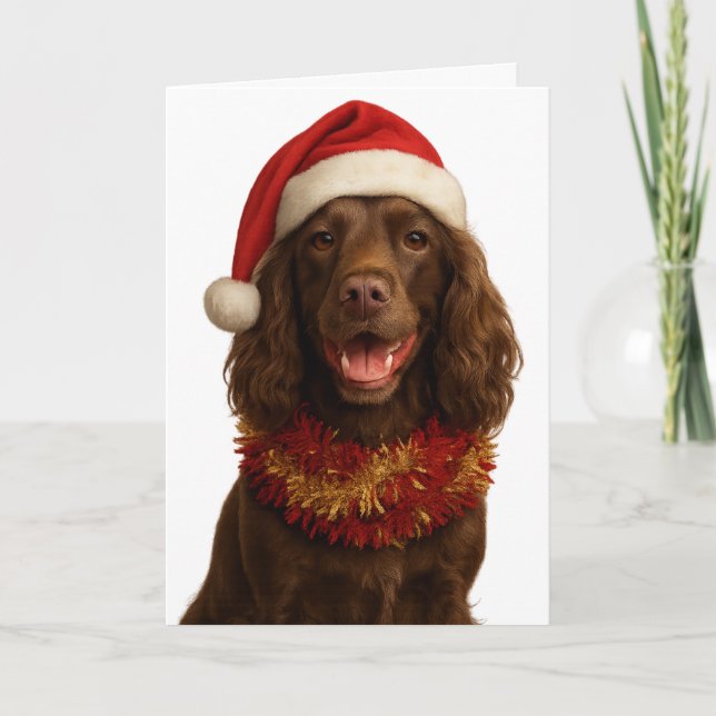 Cartão Brown / Liver Cocker Spaniel Happy Christmas card (Frente)