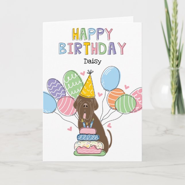 Cartão Brown Neapolitan Mastiff Birthday (Frente)